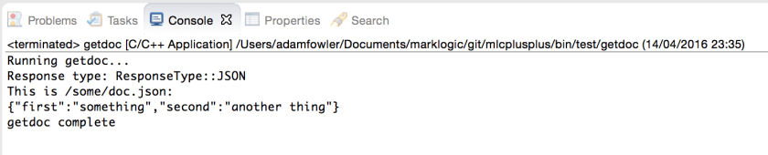 mlcplusplus first test using the getdoc test app.